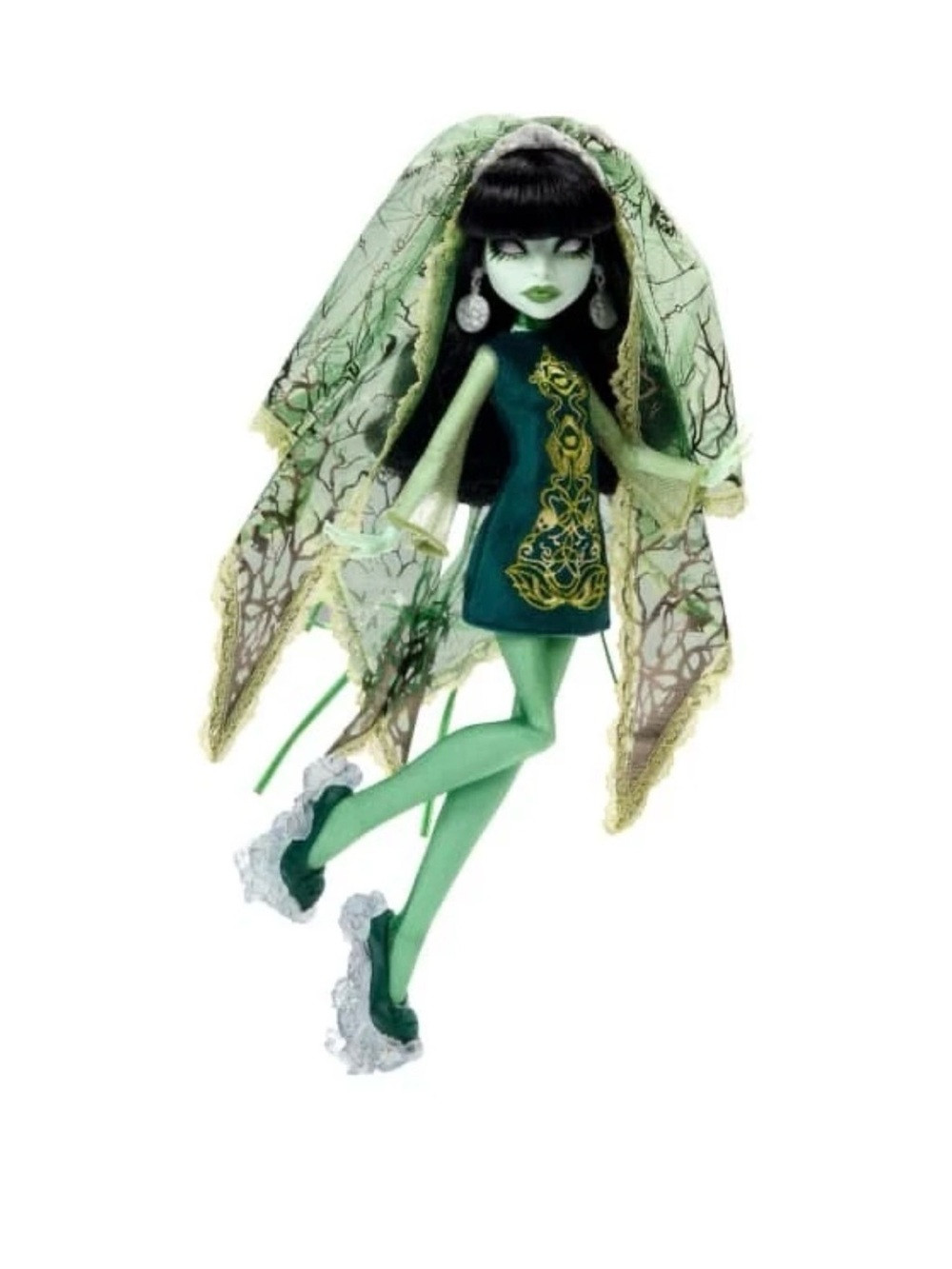 monster high Scarah Screams Green and Black Skullector Doll Costume JHK54 - Picture 6 of 8